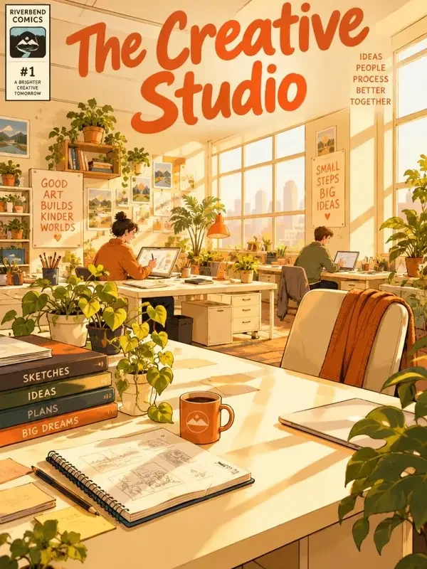 晴园工坊的加班部封面插画，职场喜剧题材作品